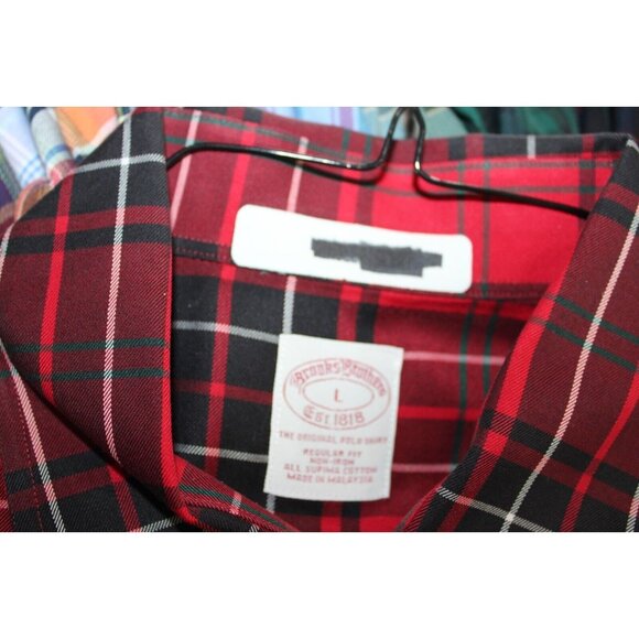 Brooks Brothers Mens Red Plaid Long Sleeve Cotton Button Down L - Picture 5 of 5